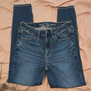 American Eagle Outfitters Women's Dark Blue Skinny Jeans